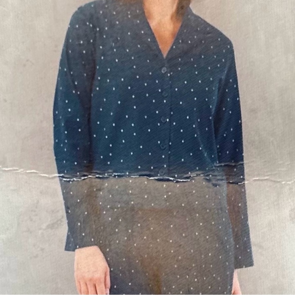 NWT SERRA Flannel Pajama Set Dark Teal Polka Dot Size XL